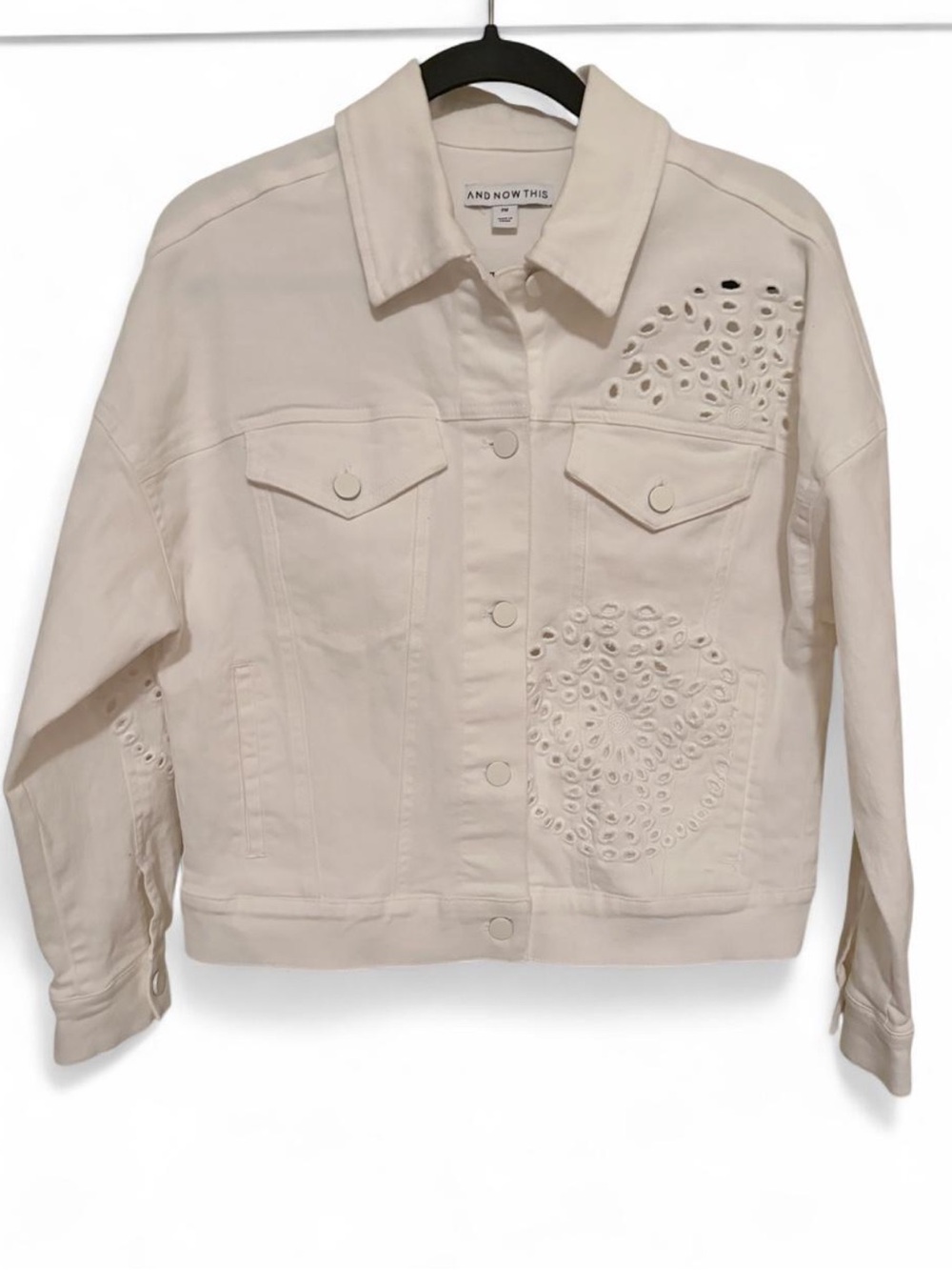 White Eyelet Denim Jacket